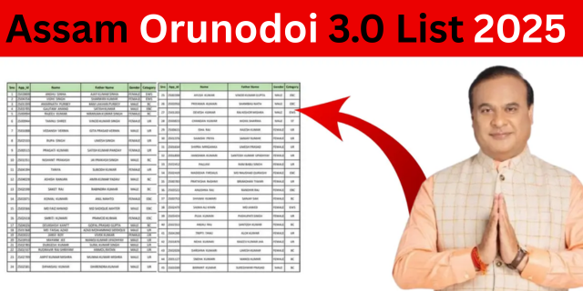 Assam Orunodoi 3.0 List